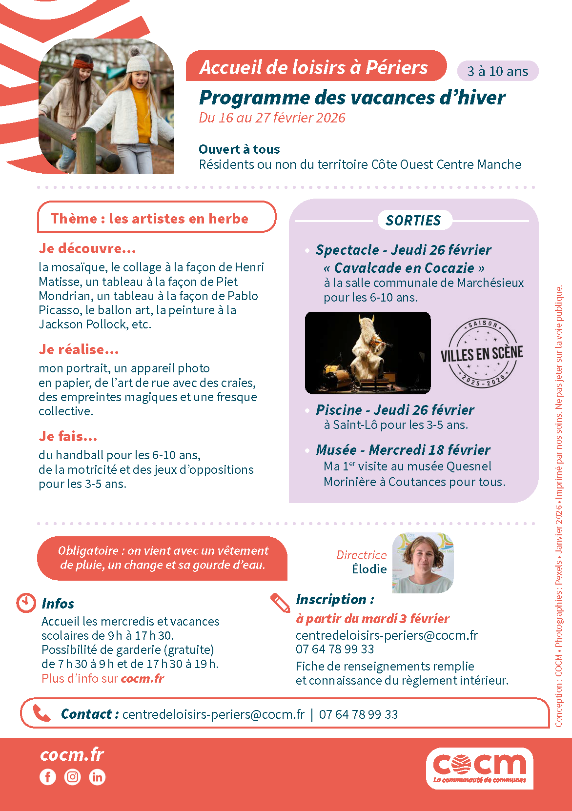 Programme des vacances scolaires à l'accueil de loisirs de Périers